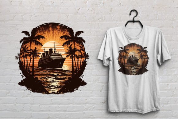 Download Cruise Ship Retro Vintage T Shirt Design - Premium Resources