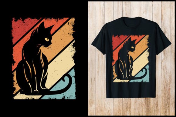 Download Cat Retro Vintage T-Shirt Design - Premium Resources
